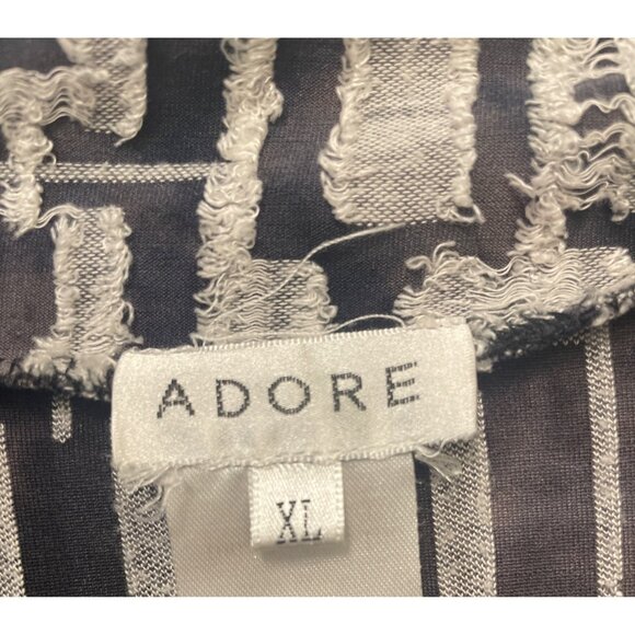 Adore Womens Geometric Black & White Textured Long Sleeve Asymmetrical Tunic XL - Picture 6 of 6